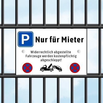 Zaunschild - Parken nur für Mieter - Perfekt für Doppelstabmattenzäune