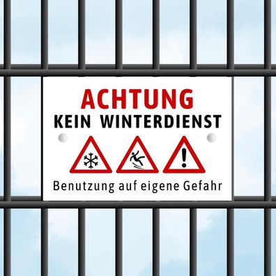 Zaunschild - Kein Winterdienst - Perfekt für Doppelstabmattenzäune