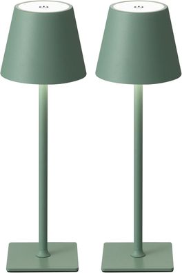 Visdanfo Kabellose Tischlampe, ED-Schreibtischlampe(2 pack)4000mAh,3 Farben Grün