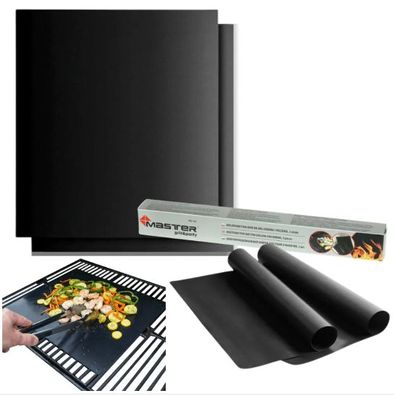 Grillmatte BBQ Grillmatten Antihaft Backmatte 33x44cm Wiederverwendbar 2 Stück