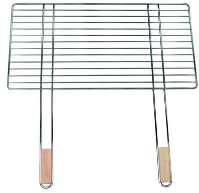 Grillrost Rechteckig Grillgitter Mit Griffen Verchromt Stahl Extra Groß 68x40cm