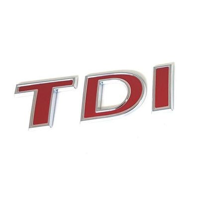 Original VW Schriftzug TDI Logo Aufkleber Emblem chrom/ rot 7E0853675KGQF