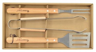Grillbesteck Set Mit Grillzange Grillwender Grillgabel Aus Edelstahl Grill BBQ