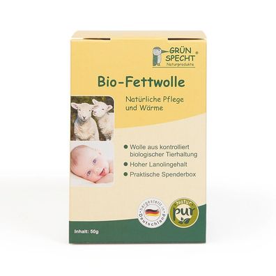 Grünspecht Bio- Fettwolle 50gr im Spender 100% Wolle 638-00 Naturprodukte NEU
