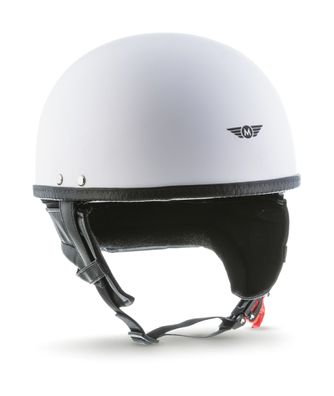 MOTO D22 Matt White JET-HELM Roller Vespa Motorrad-HELM RETRO Mofa Bobber Weiss S-XXL