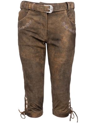Maddox Lederhose Lotti Kniebund Damen braun-urig