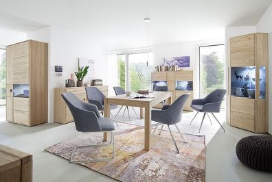 Stühle Esszimmerstühle MADITA B eckig Kunstleder graublau