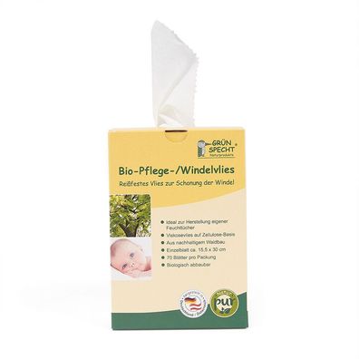 Grünspecht Bio- Pflege-/ Windelvlies im Spender (70Bl) Feuchttücher 699-00 NEU