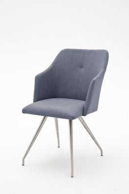 Esszimmerstühle Stühle MADITA B oval Kunstleder graublau