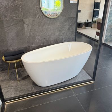 ECOLAM freistehende Badewanne 160x75 Olia Acrylwanne Standbadewanne ClickClack GRATIS