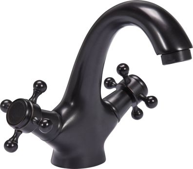 Waschtischarmatur RETRO BLACK, Vintage Wasserhahn, Mischbatterie
