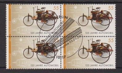 BRD 2011 gestempelt ESST MiNr. 2867 4er Block 125 Jahre Automobil
