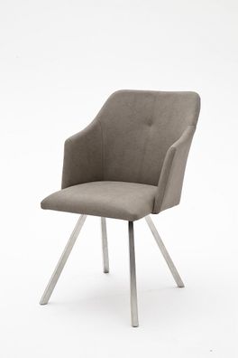 Stühle Esszimmerstühle MADITA B eckig Kunstleder taupe
