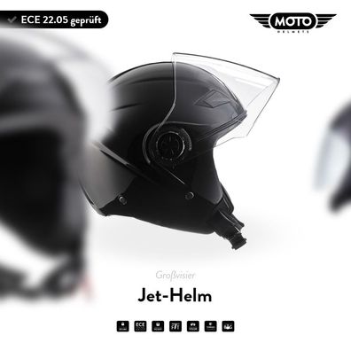 Motorrad-Helm Jet-Helm Roller-Helm Vespa-Helm | MOTO U52 - Gloss Black | XS - XL