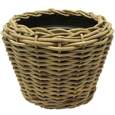 VAN DER LEEDEN DRYPOT® Rattan Pflanzkübel Grau Ø 68 cm - Sylter Körbe