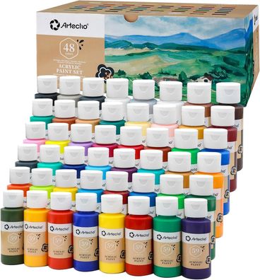 Artecho - Acrylfarben Set - 48x59ml Flaschen