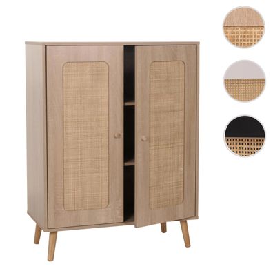 Highboard HWC-M38, Kommode, Staufächer, Kubu Rattan Holz 106x80x41cm