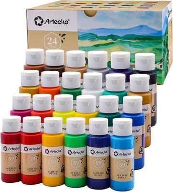 Artecho - Acrylfarben Set- 24x59ml Flaschen