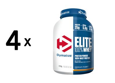 4 x Dymatize Elite Whey (2170g) Chocolate Peanut