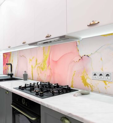 Küchenrückwand Marmor rosa gold selbstklebend Spritzschutz Folie