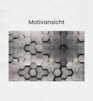 Fototapete Hexagon Silber Wanddeko Bildtapete Tapete