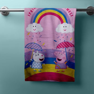 Peppa Pig Wutz Duschtuch Badetuch Strandtuch Velourstuch 70 x 140cm