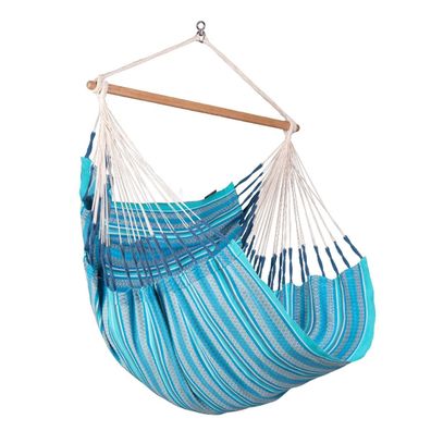 La Siesta Habana Azure - Hängestuhl Comfort aus Bio-Baumwolle blau Hängestuhl