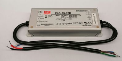 Mean Well ELG-75-12B-3W LED Netzteil 60W 12V 5A CC+CV Dimmbar IP67 Streifen Stripe Le