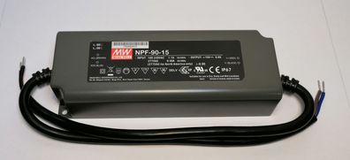 Mean Well NPF-90-15 Led Netzteil KSQ 90W 15V 6A CV + CC IP67