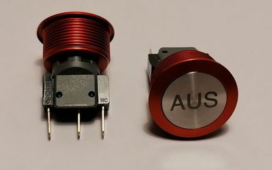 aster rot eloxiert "AUS" 1xU 250V/3A IP67 Schurter 1241.6632.3120062 D:22m