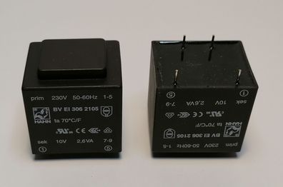 Printtrafo BVEI3062105 Hahn 2,6VA Primär 230V Sekundär 10V 260mA