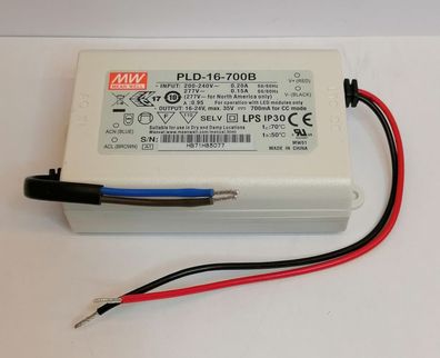 Mean Well PLD-16-700B Led Netzteil KSQ 16W 16-24V 700mA CC IP30