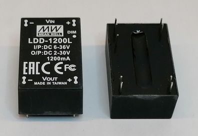 Mean Well LDD-1200L DC/DC Led Driver IN:6-36V OUT:2-30V 1200mA TH dimmbar PWM