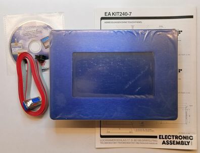 LCD STN Display Kit EAKIT240-7CTK 240x128 weiß/blau 112,0x62,0mm Electronic Assembly