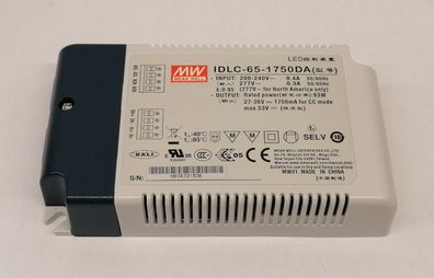 Mean Well IDLC-65-1750DA Led Netzteil 63W 27-36V/1750mA CC DALI