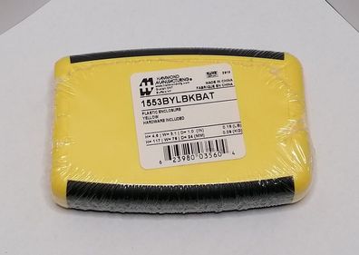Hammond 1553BYLBKBAT Kunststoff-Gehäuse 117x79x24 gelb/schwarz mit Batteriefach