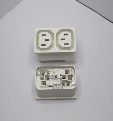 Schurter 3-103-838 2fach-Einbau-Kaltgerätebuchse 4751 Snap-In 3-Polig 10A 250VAC