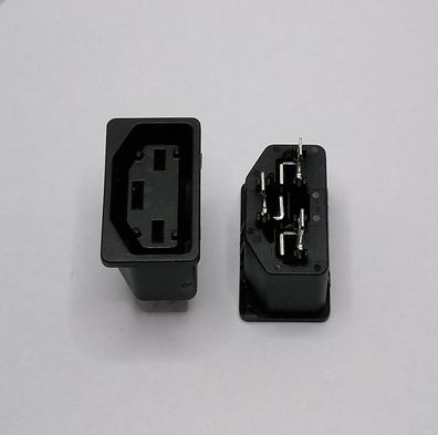 Schurter 3-101-785 Einbaubuchse GS21 Snap-In 3-Polig Steck 6,3x0,8mm 10A 400VDC