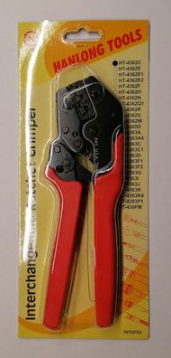 Hanlong HT-4362C Crimpzange fér unisolierte/offene Steckhélsen mit 0,5 bis 6,0 mmÂ²