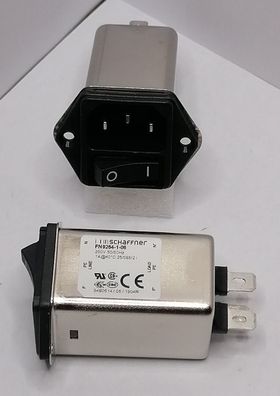 Schaffner FN9264-6-06 Netzfilter IEC 250V/6A Einbau mit Kaltgerätebuchse+Schalter