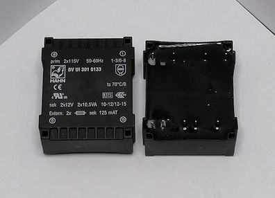Printtrafo BVUI3010133 3VA Primär 2x115V Sekundär 2x12V 2x125mA Hahn