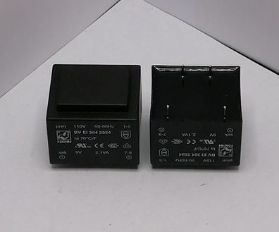 Printtrafo BVEI3042524 HAHN 2,1VA Primär 1x110V Sekundär 9V 233mA
