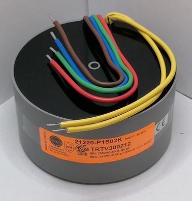 Talema 21220-P1S02K Transformator TRTV300212 Ringkerntrafo 300VA 230V 2x12V/12,5A