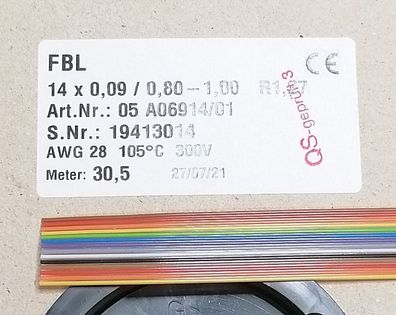 2 Stk Flachkabel/Flachbandkabel 05 A06914/01 14-adrig AWG28 14x0,09/0,80-1,00 R1,27 f