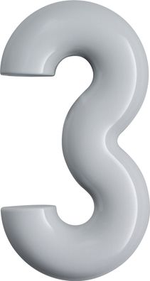 Hausnummer Ziffer 3 Spezial-Polyamid 90 tiefschwarz 165mm D.33mm HEWI