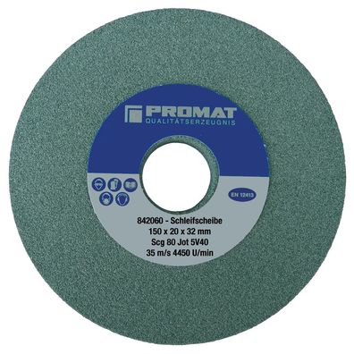Schleifbockscheibe Ø150xB20x32mm 80 Form A SCg PROMAT