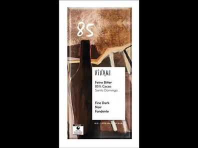 Vivani Feine Bitter Schokolade 85 % Cacao Santo Domingo 100g