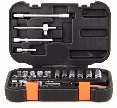 42 Teilig Werkzeugset, Steckschlüsselsatz 1/4 ; 4 -14mm Knarrenkasten