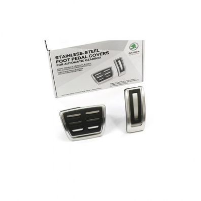 Original Skoda Sport Pedalkappen 2-teilig DSG Edelstahl gebürstet 5E1064205