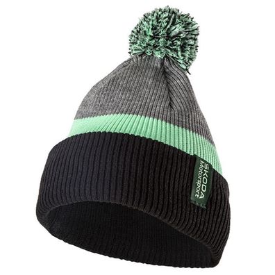 Original Skoda Wintermütze Strickmütze Motorsport Design Bommelmütze 6U0084300